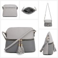 AM3031P-LIGHT BLUE/IVORY DOME VEGAN LEATHER CROSSBODY BAG